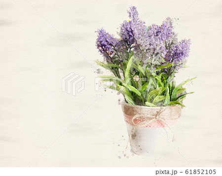 Watercolor painting Beautiful purple wildflowers 61852105