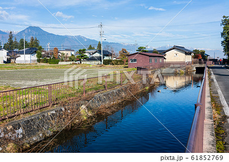 拾ヶ堰：田中南橋付近：晩秋　　　安曇野市穂高 61852769