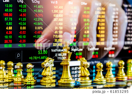Chess game on chess board on stock market or forex 61853295