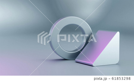 Colorful metalic glossy abstract geometric figures. blue colored cubes and balls 3d illustration render. 61853298