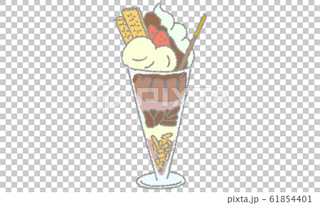 食べ物 スイーツ チョコレートパフェのイラスト 食べ物 スイーツ チョコレートパフェのイラスト 61854401