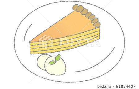 食べ物 スイーツ チーズタルトのイラストのイラスト素材