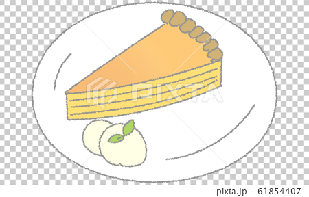 食べ物 スイーツ チーズタルトのイラストのイラスト素材