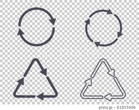 丸矢印 三角矢印のイラスト素材