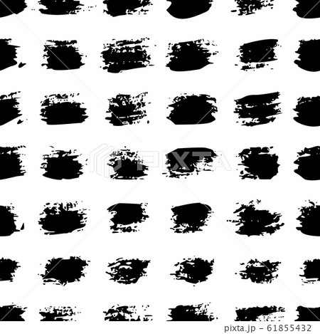 Grunge brush stroke seamless pattern. Abstract texture hand drawn with a ink. Vector Monochrome 61855432