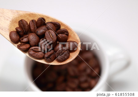 コーヒー豆 (珈琲豆 小粒 焙煎 飲食 実 飲み物 ドリンク ブレンド カフェイン コピースペース) コーヒー豆 (珈琲豆 小粒 焙煎 飲食 実 飲み物 ドリンク ブレンド カフェイン コピースペース) 61855508