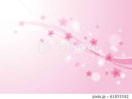 桜とウェーブの背景 ピンク 桜とウェーブの背景 ピンク 61855592
