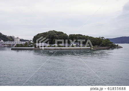 鳥羽の観光名所である真珠島の写真素材