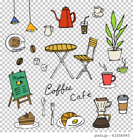 カフェイラストセットのイラスト素材