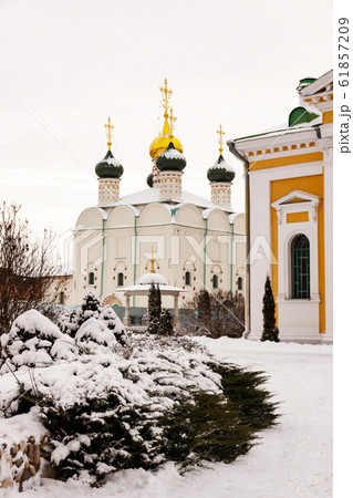 Zaraysk Kremlin St. Nicholas Chapel at winter day. Russia, Moscow region 61857209