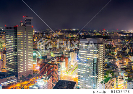 仙台市夜景 Aer展望テラス 宮城県 の写真素材