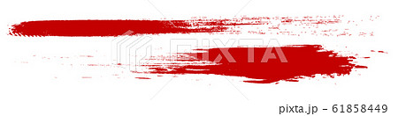 和風素材　筆で描かれた線　ボーダー　筆跡　アナログ素材　インク　 61858449