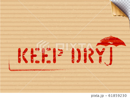 Keep dry box sign with umbrella on cardboard. Vector 61859230