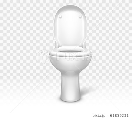 Toilet with seat. White ceramic lavatory bowl 61859231