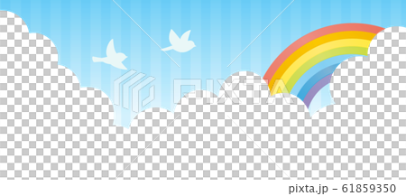 彩虹在藍藍的天空景觀 61859350