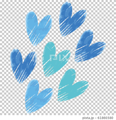 Watercolor handwritten heart (blue / light blue) - Stock Illustration  [61860380] - PIXTA