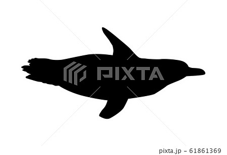 動物シルエット海 川ペンギン6のイラスト素材