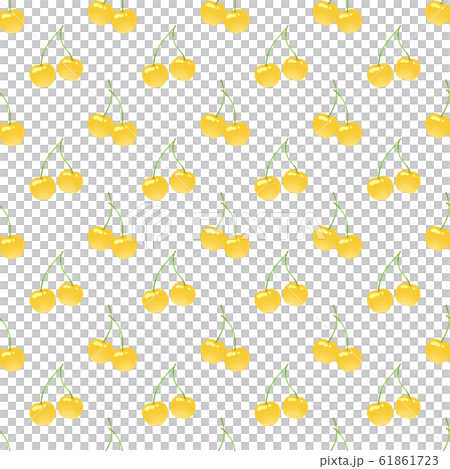 さくらんぼのパターンイラスト 黄 さくらんぼのパターンイラスト 黄 61861723