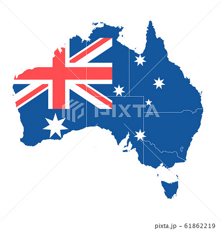 オーストラリア 国旗 地図 アイコンのイラスト素材