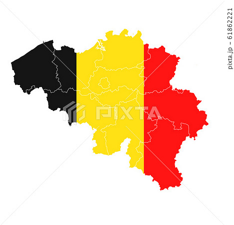 ベルギー 国旗 地図 アイコンのイラスト素材