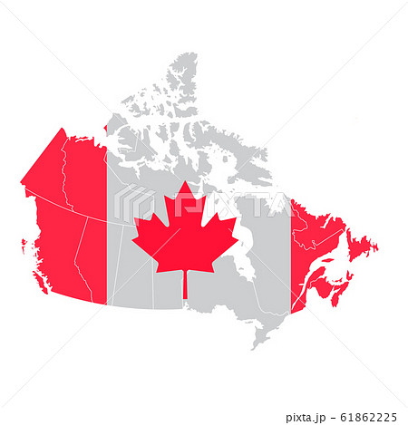 カナダ 国旗 地図 アイコンのイラスト素材