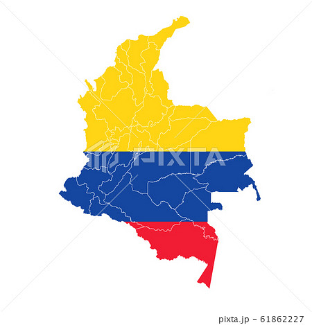 コロンビア 国旗 地図 アイコンのイラスト素材