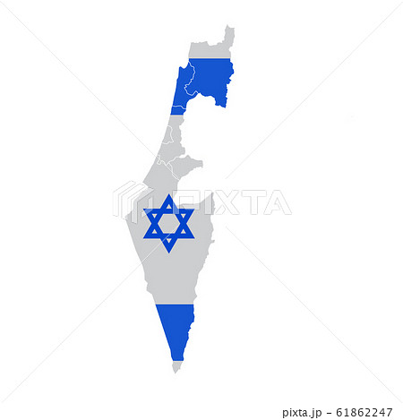 イスラエル 国旗 地図 アイコンのイラスト素材