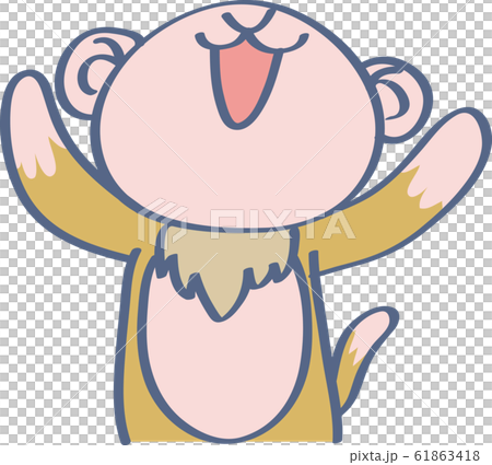 見上げるサルのイラスト素材