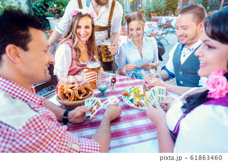 Traditional card game in a German beer garden Traditional card game in a German beer garden 61863460