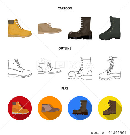 Vector design of leather and casual sign. Collection of leather and formal stock symbol for web. 61865961