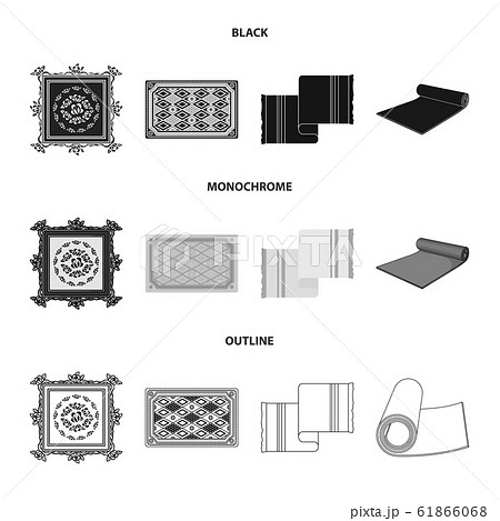 Vector design of carpet and persian symbol. Collection of carpet and border stock vector illustration. 61866068