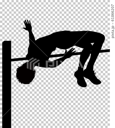 オリンピック シルエット 棒高飛び 高跳び 男子 03のイラスト素材