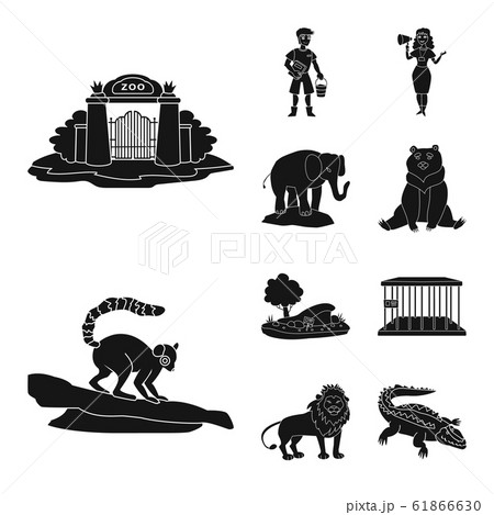 Vector illustration of fauna and entertainment icon. Set of fauna and park stock symbol for web. 61866630