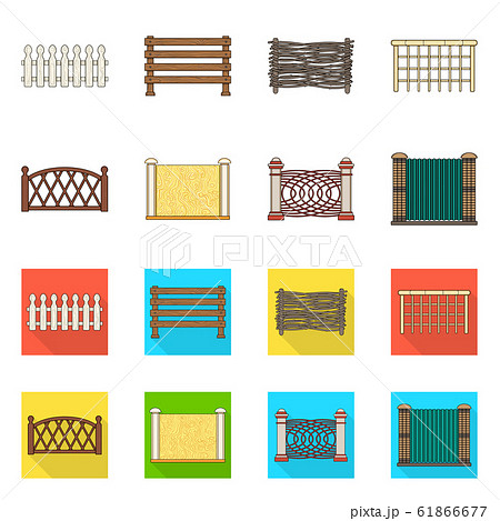 Vector design of gate and fence sign. Set of gate and wall vector icon for stock. Vector design of gate and fence sign. Set of gate and wall vector icon for stock. 61866677