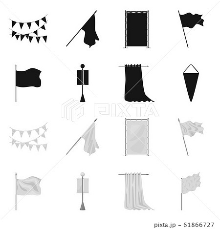 Vector design of texture and presentation sign. Set of texture and media stock symbol for web. 61866727