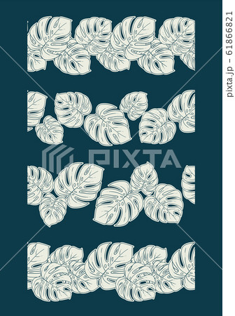 Monstera seamless border divider set Monstera seamless border divider set 61866821