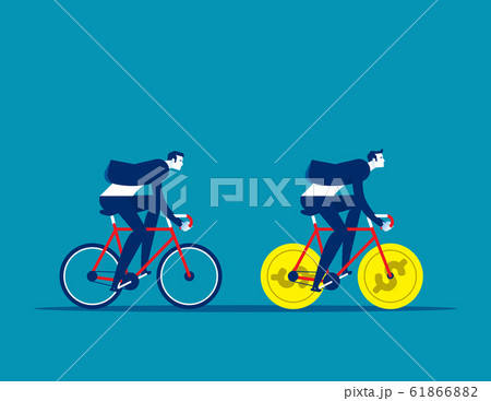Business person driven by investment money. Business person driven by investment money. 61866882
