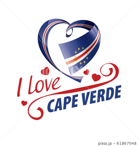 National flag of the Cape Verde in the shape of a heart and the inscription I love Cape Verde. Vector illustration National flag of the Cape Verde in the shape of a heart and the inscription I love Cape Verde. Vector illustration 61867048