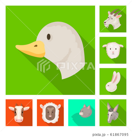 Vector design of agriculture and breeding sign. Set of agriculture and organic stock symbol for web. Vector design of agriculture and breeding sign. Set of agriculture and organic stock symbol for web. 61867095
