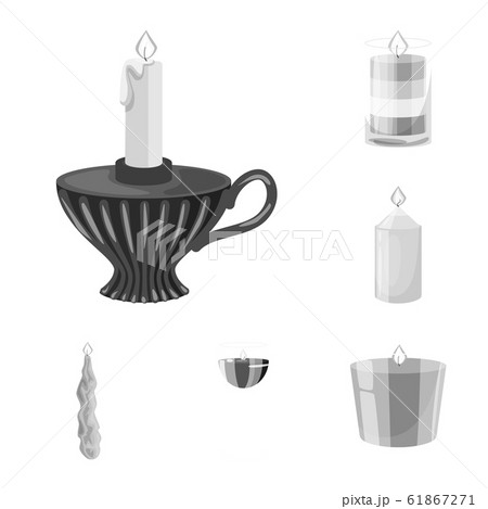 Vector design of paraffin and fire icon. Collection of paraffin and decoration vector icon for stock. 61867271