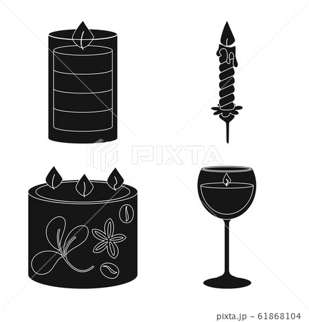 Isolated object of candlelight and decoration sign. Collection of candlelight and wax vector icon for stock. 61868104