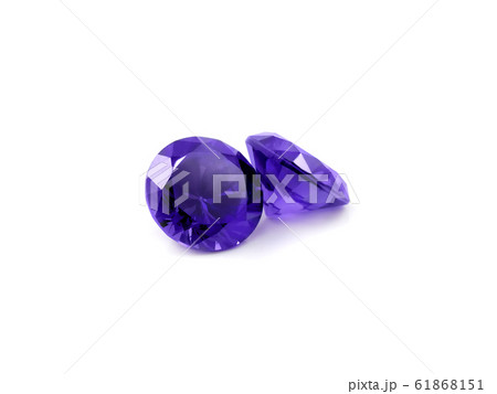 Violet gemstones on a white background 61868151