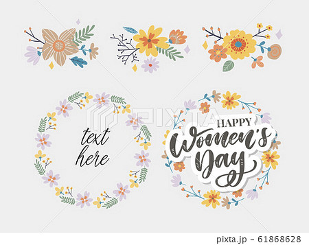 8 march. Happy Woman's Day Vector congratulation 61868628