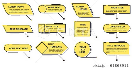 Callout title. Call text graphic, modern infographic layout titles and video callouts textbox vector set 61868911