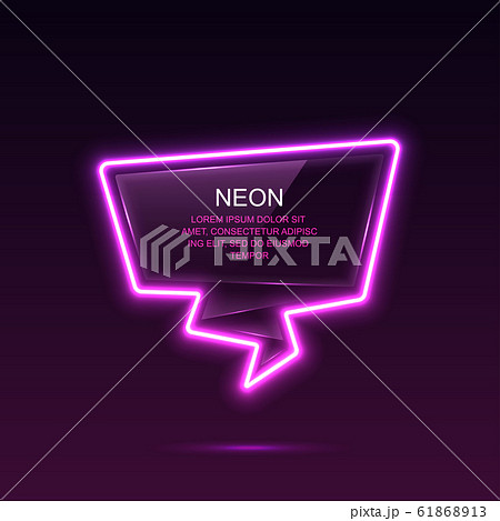 Glass banner with neon lights 61868913
