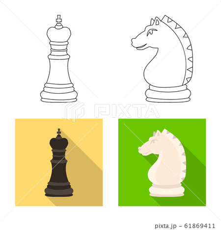 Vector design of checkmate and thin sign. Collection of checkmate and target vector icon for stock. 61869411
