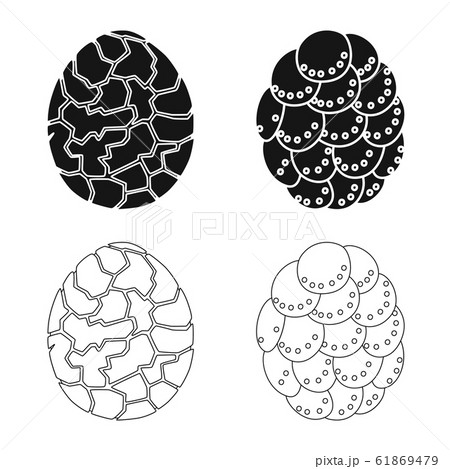 Vector illustration of animal and prehistoric logo. Collection of animal and cute vector icon for stock. 61869479