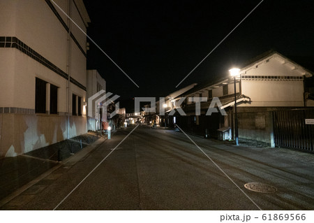 倉敷美観地区のライトアップの写真素材