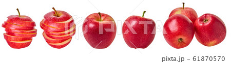 set of red apples with clipping patch 61870570
