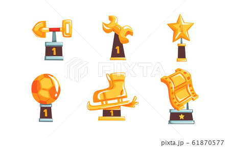 Golden Trophy Collection, Champion Awards, Winner Prizes Vector Illustration Golden Trophy Collection, Champion Awards, Winner Prizes Vector Illustration 61870577